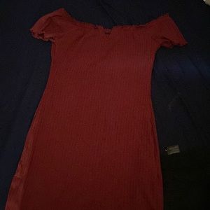 Off the shoulder red dress